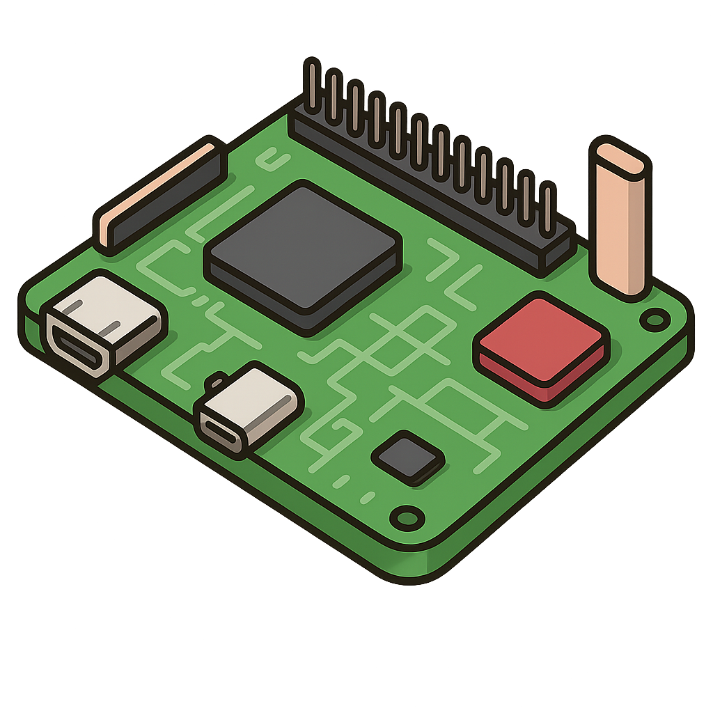 Raspberry Pi e progetti maker - illustrazione digitale