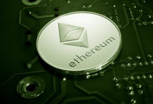 Moneta Ethereum in primo piano