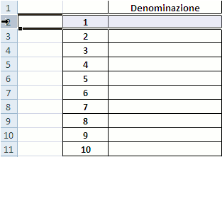 Excel animazione selezione riga