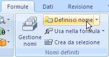 Excel Definisci Nome