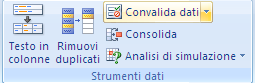Pulsante convalida dati  Excel