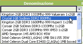 Elenco discesa articoli